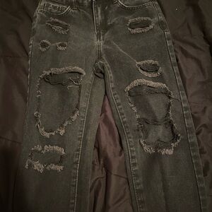 Distressed Womens Black Jeans
